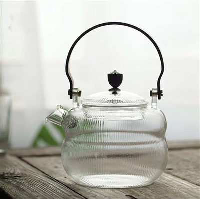 Teko Teh Kaca Dengan Tutup, Teko Teh Kaca 800ml, Gelas Tahan Panas Dengan Pegangan