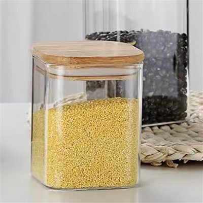 Botol Penyimpanan Tersegel Kaca Borosilikat Tinggi Persegi